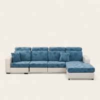 Sofa Cushion Cover – Embossed Floral – Stormy Blue