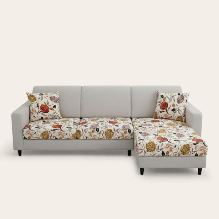 Sofa Cushion Cover – Floral Bouquet – Ivory Cream