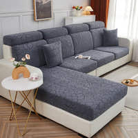 Sofa Cushion Cover – Floral Jacquard – Charcoal