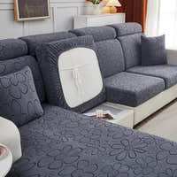 Sofa Cushion Cover – Floral Jacquard – Charcoal
