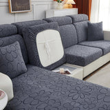 Sofa Cushion Cover – Floral Jacquard – Charcoal