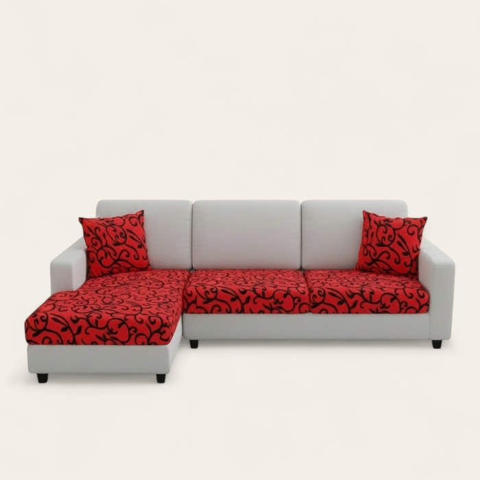 Sofa Cushion Cover – Floral Print – Bordeaux