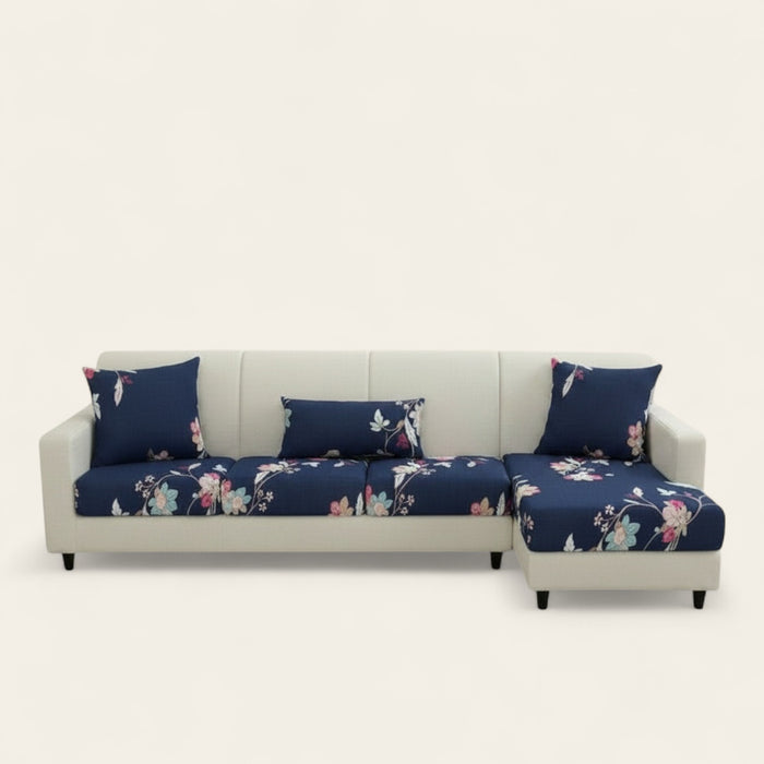 Sofa Cushion Cover – Floral Print – Midnight Navy