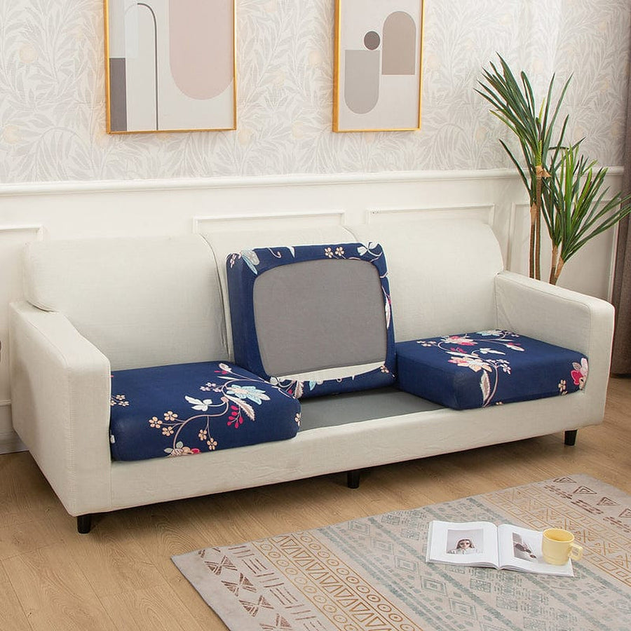 Sofa Cushion Cover – Floral Print – Midnight Navy