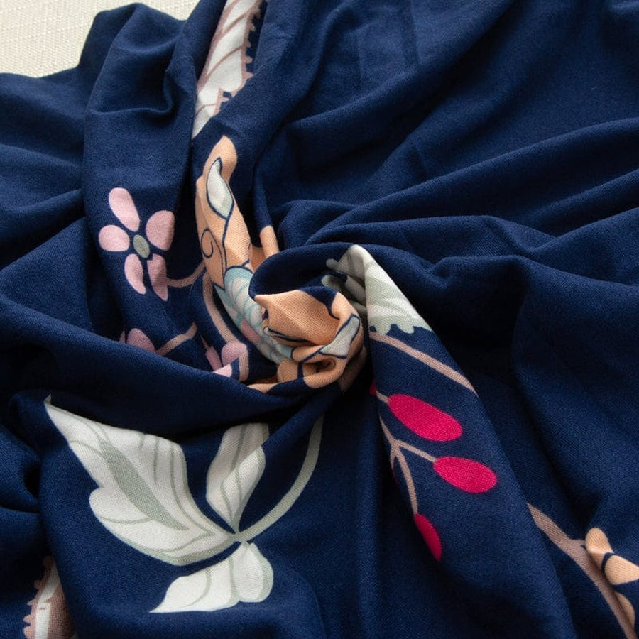 Sofa Cushion Cover – Floral Print – Midnight Navy