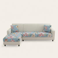 Sofa Cushion Cover – Floral Print – Sky Mist