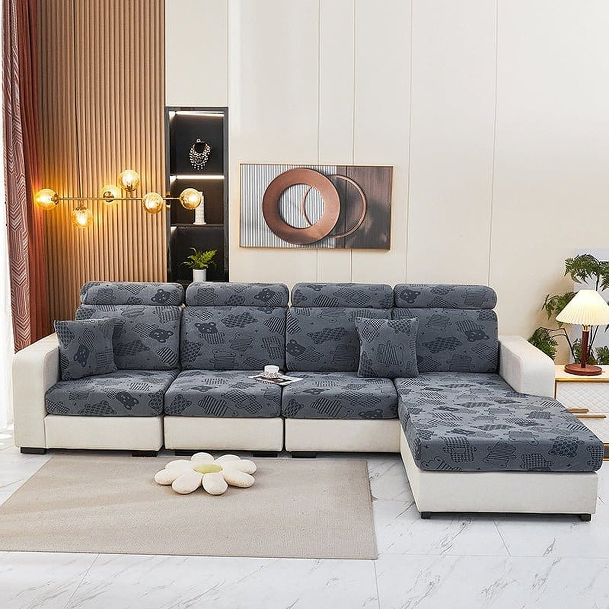 Sofa Cushion Cover – Geometric – Charcoal
