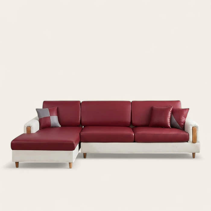 Sofa Cushion Cover – Leather Look – Bordeaux