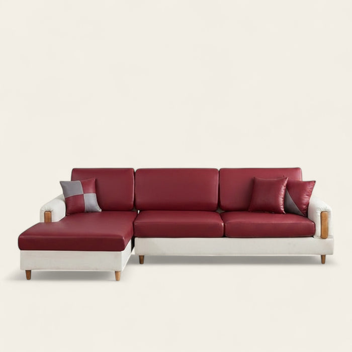 Sofa Cushion Cover – Leather Look – Bordeaux