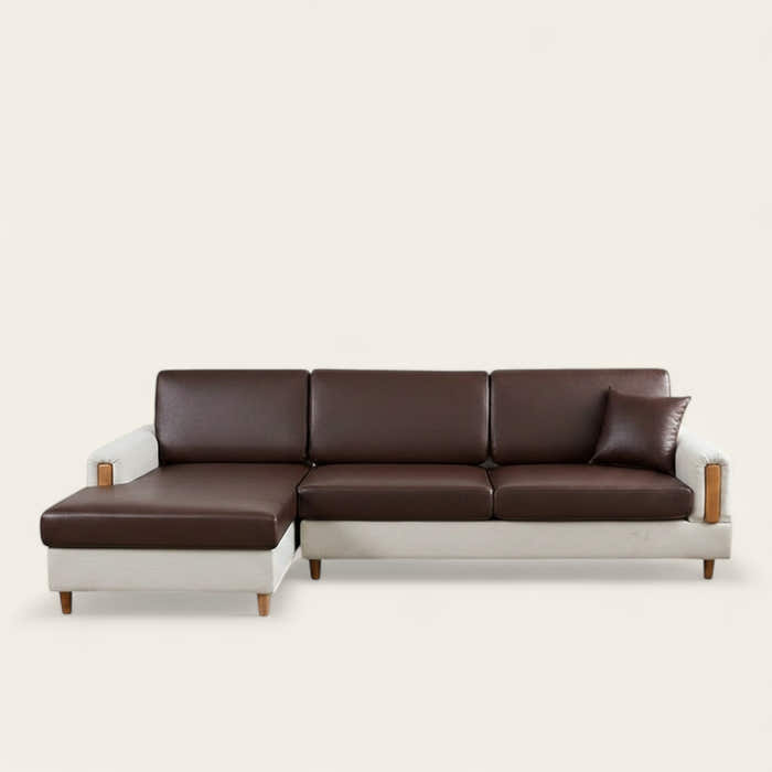 Sofa Cushion Cover – Leather Look – Espresso