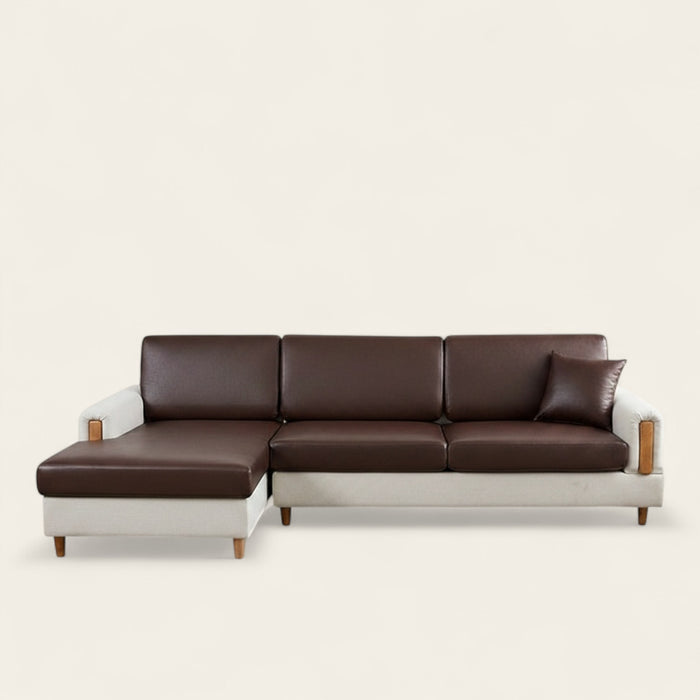 Sofa Cushion Cover – Leather Look – Espresso