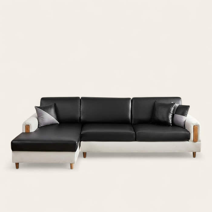 Sofa Cushion Cover – Leather Look – Ink Black
