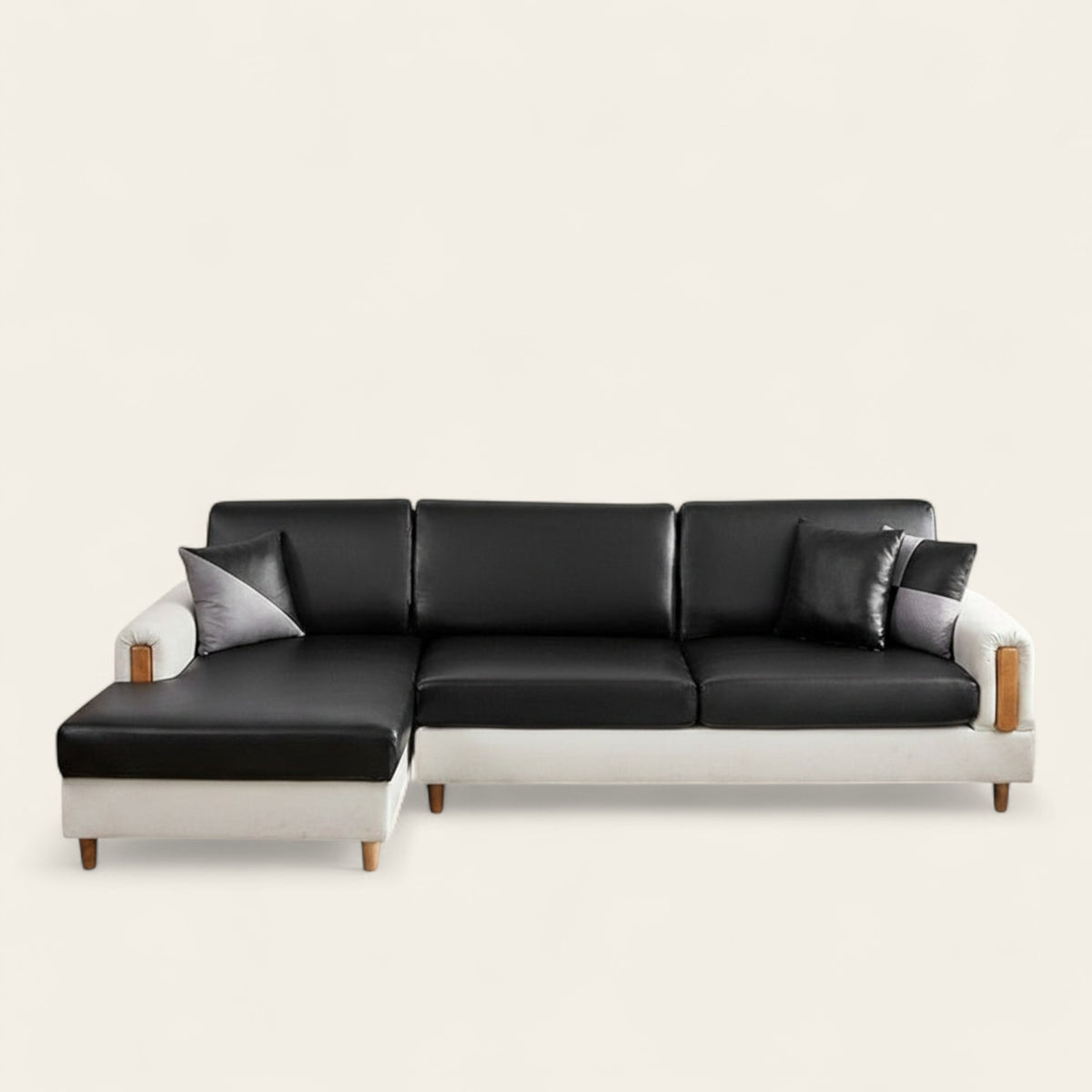 Sofa Cushion Cover – Leather Look – Ink Black