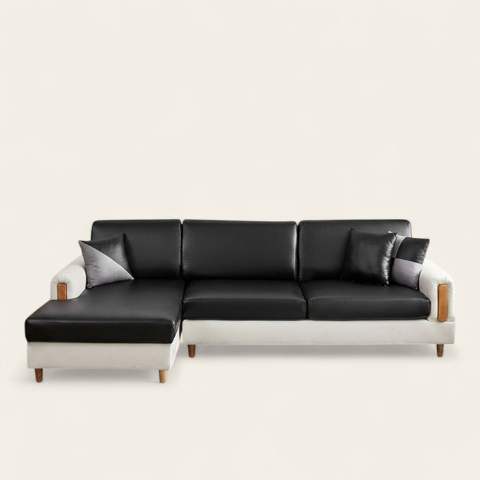 Sofa Cushion Cover – Leather Look – Ink Black