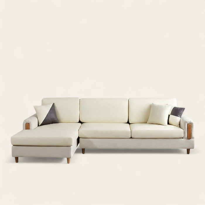 Sofa Cushion Cover – Leather Look – Ivory Cream