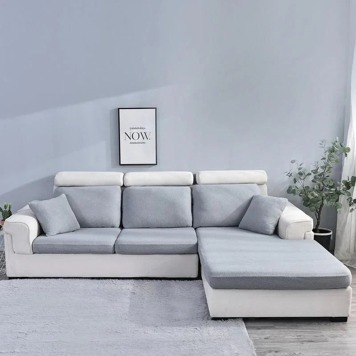 Sofa Cushion Cover – Plain Stretch – Pearl Grey