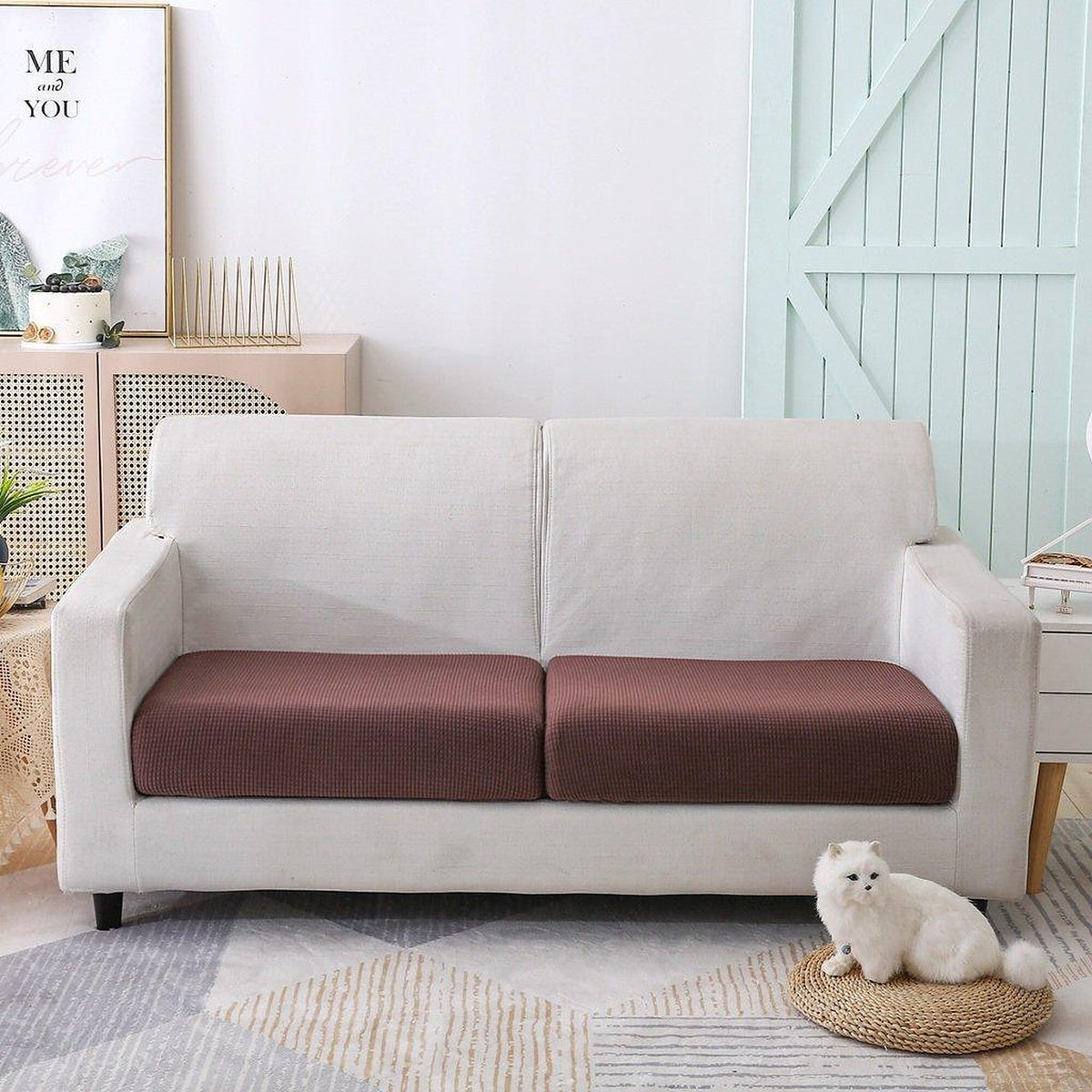 Sofa Cushion Cover – Jacquard – Espresso