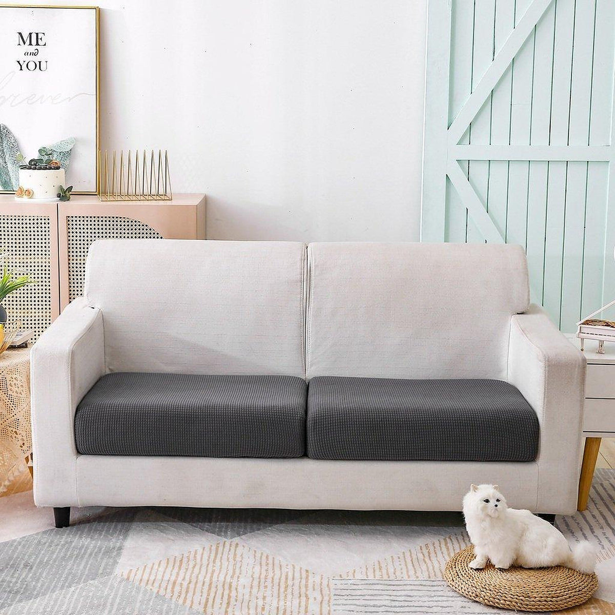 Sofa Cushion Cover – Jacquard – Charcoal