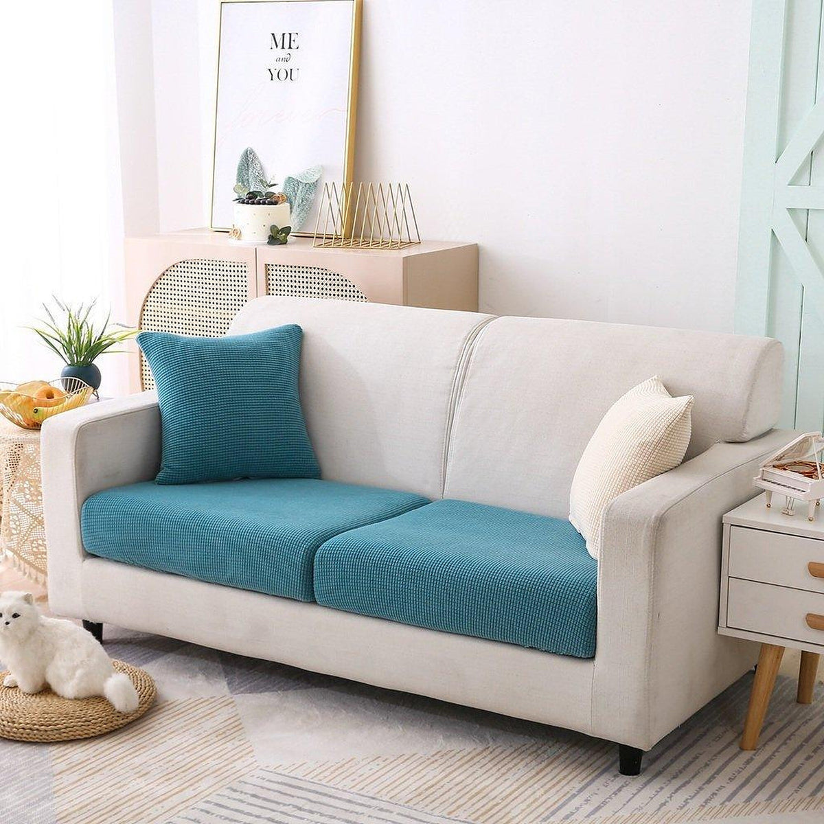 Sofa Cushion Cover – Jacquard – Sky Mist
