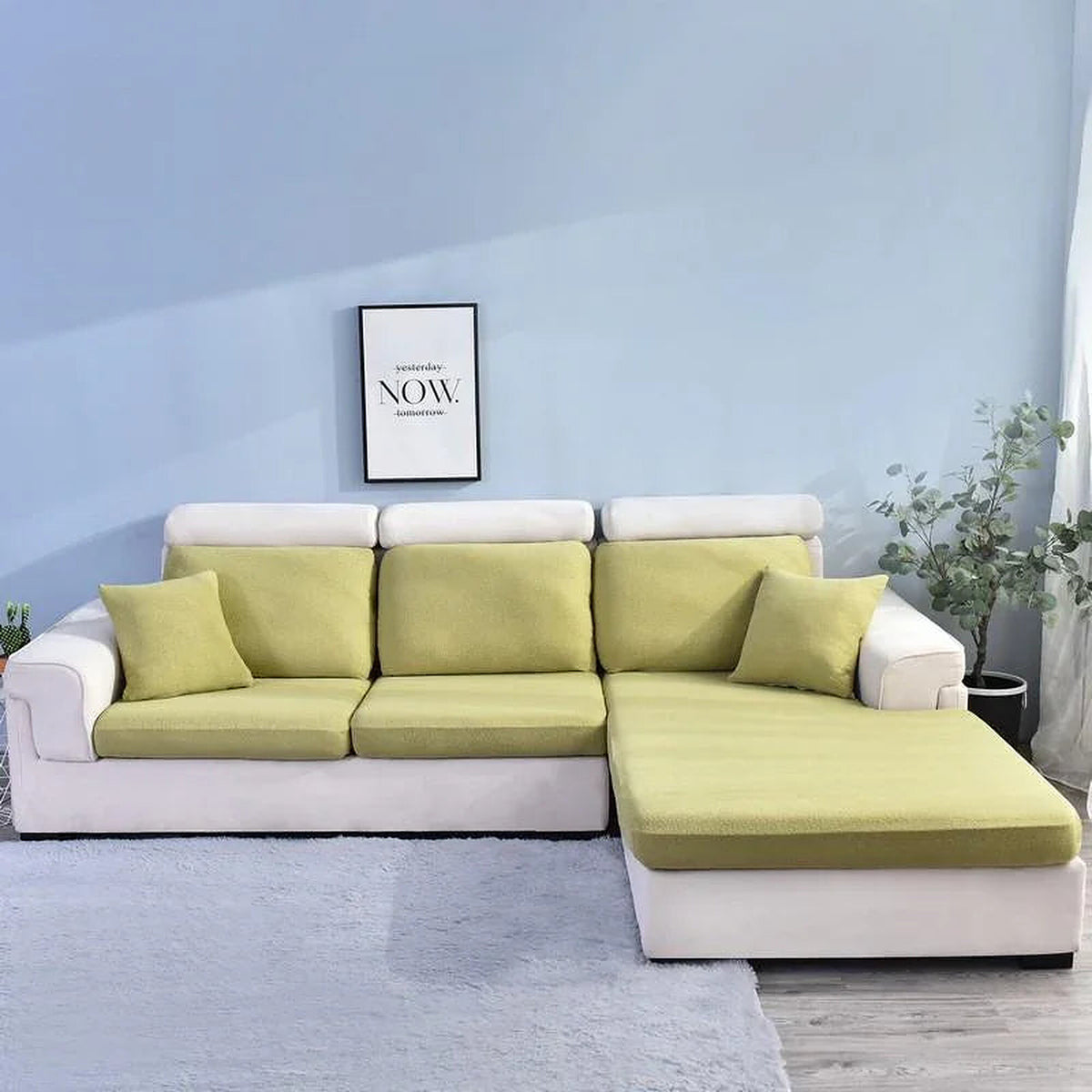 Sofa Cushion Cover – Plain Stretch – Lime Mist
