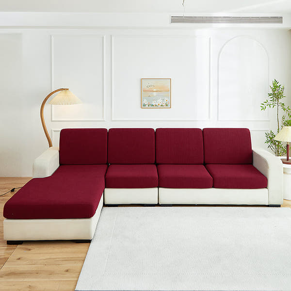 Sofa Cushion Cover – Plain Stretch Sectional – Bordeaux