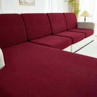 Sofa Cushion Cover – Plain Stretch Sectional – Bordeaux