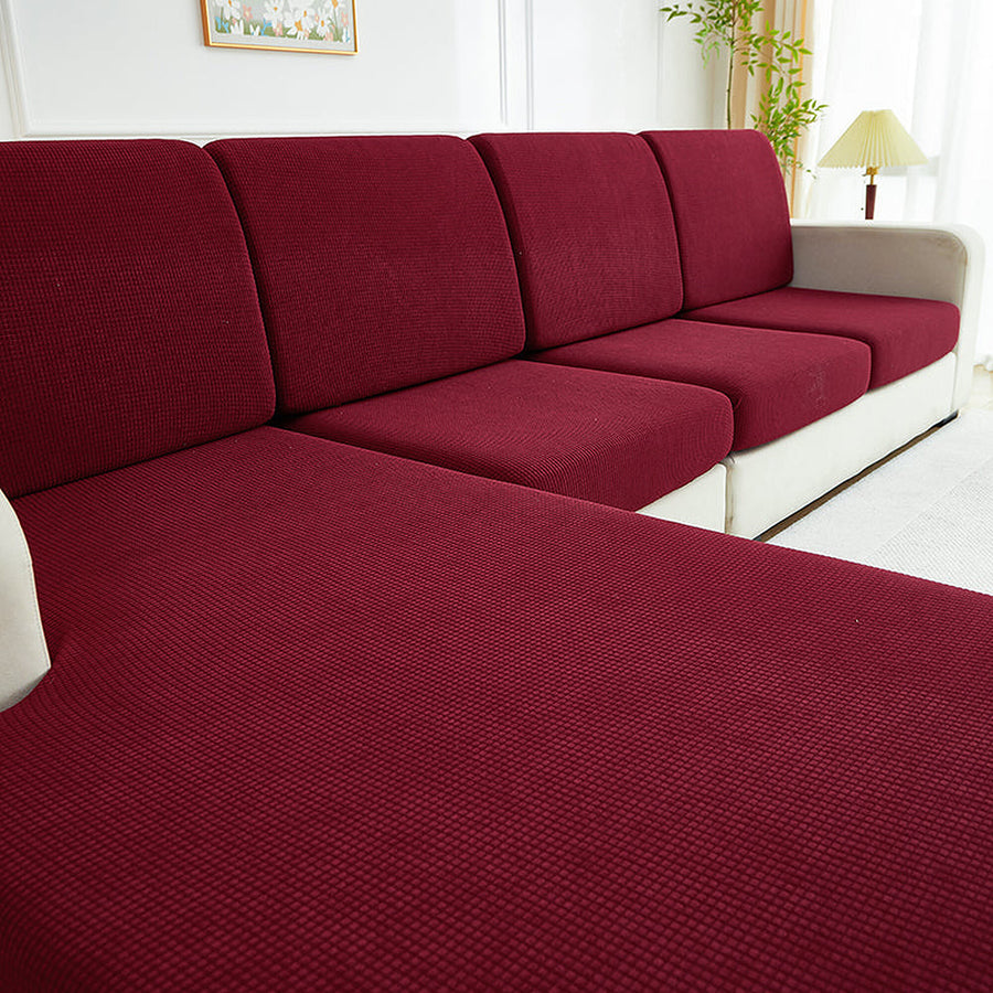 Sofa Cushion Cover – Plain Stretch Sectional – Bordeaux
