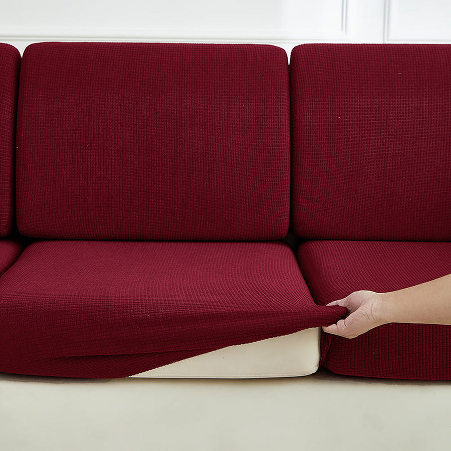 Sofa Cushion Cover – Plain Stretch Sectional – Bordeaux