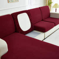 Sofa Cushion Cover – Plain Stretch Sectional – Bordeaux