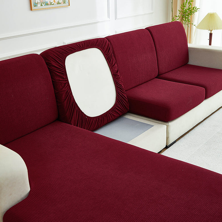 Sofa Cushion Cover – Plain Stretch Sectional – Bordeaux