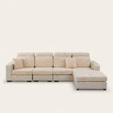 Sofa Cushion Cover – Plain Stretch Sectional – Bouclé Sand