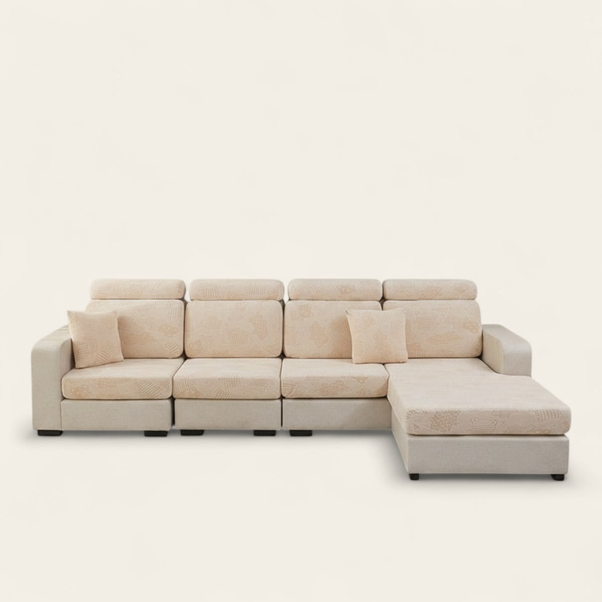 Sofa Cushion Cover – Plain Stretch Sectional – Bouclé Sand