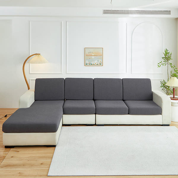 Sofa Cushion Cover – Plain Stretch Sectional – Charcoal