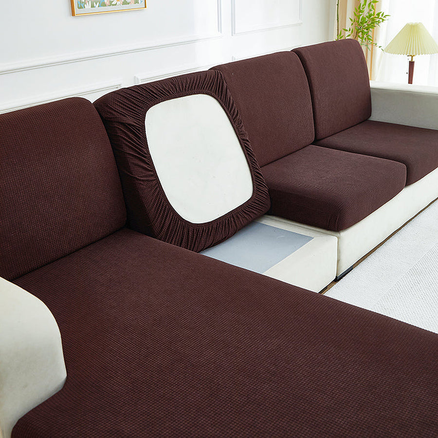 Sofa Cushion Cover – Plain Stretch Sectional – Espresso