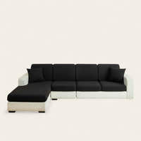 Sofa Cushion Cover – Plain Stretch Sectional – Ink Black