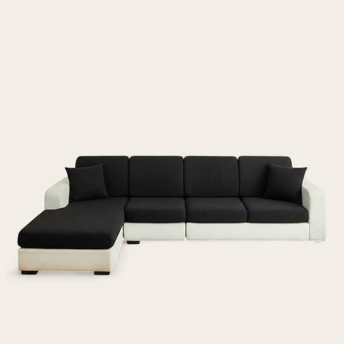 Sofa Cushion Cover – Plain Stretch Sectional – Ink Black
