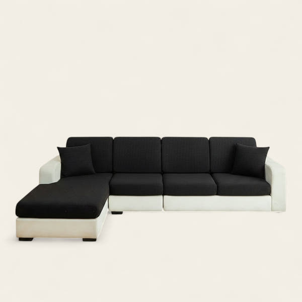 Sofa Cushion Cover – Plain Stretch Sectional – Ink Black