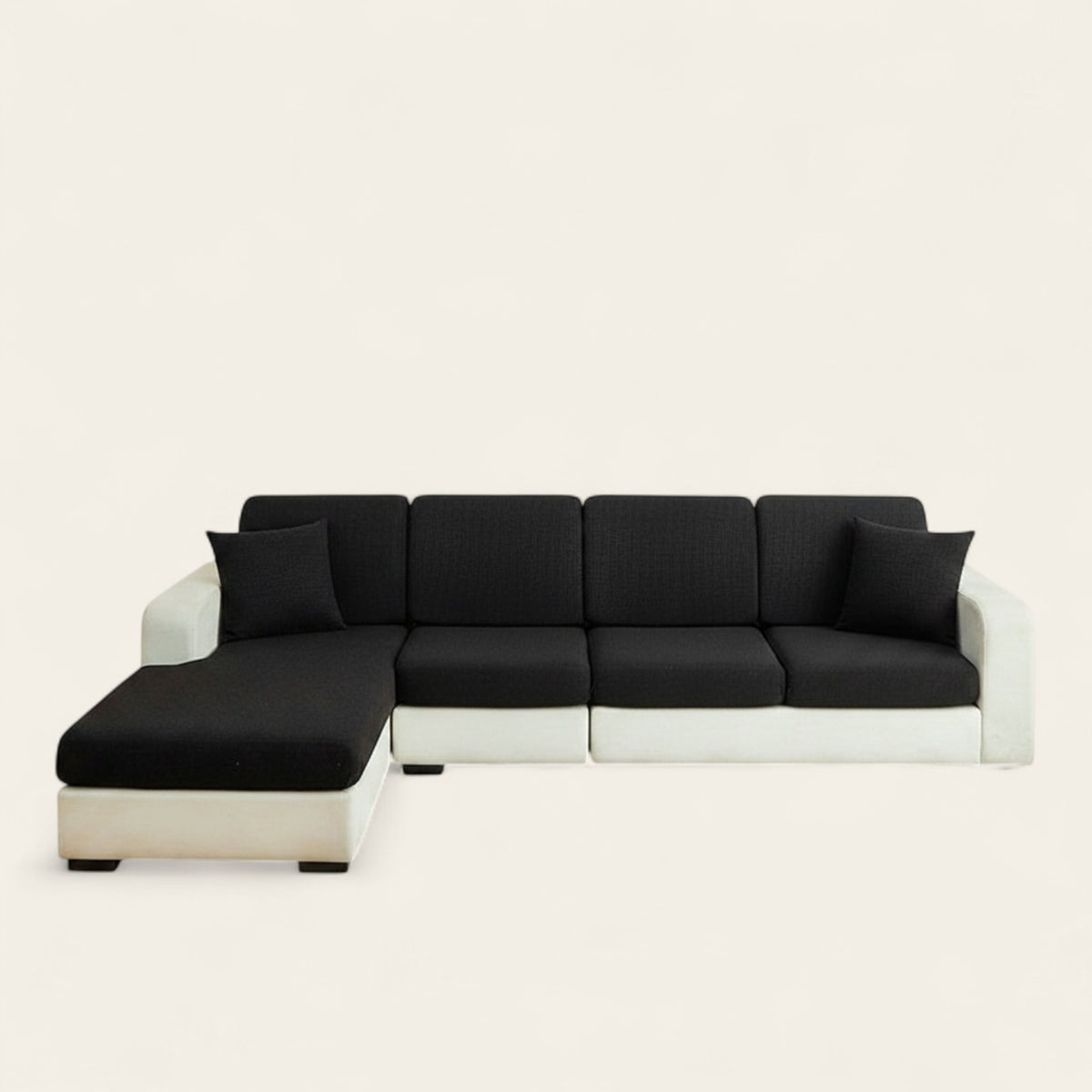 Sofa Cushion Cover – Plain Stretch Sectional – Ink Black