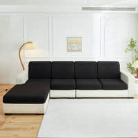 Sofa Cushion Cover – Plain Stretch Sectional – Ink Black