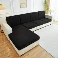 Sofa Cushion Cover – Plain Stretch Sectional – Ink Black