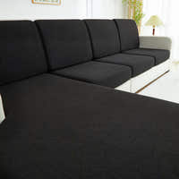 Sofa Cushion Cover – Plain Stretch Sectional – Ink Black
