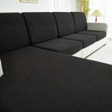 Sofa Cushion Cover – Plain Stretch Sectional – Ink Black