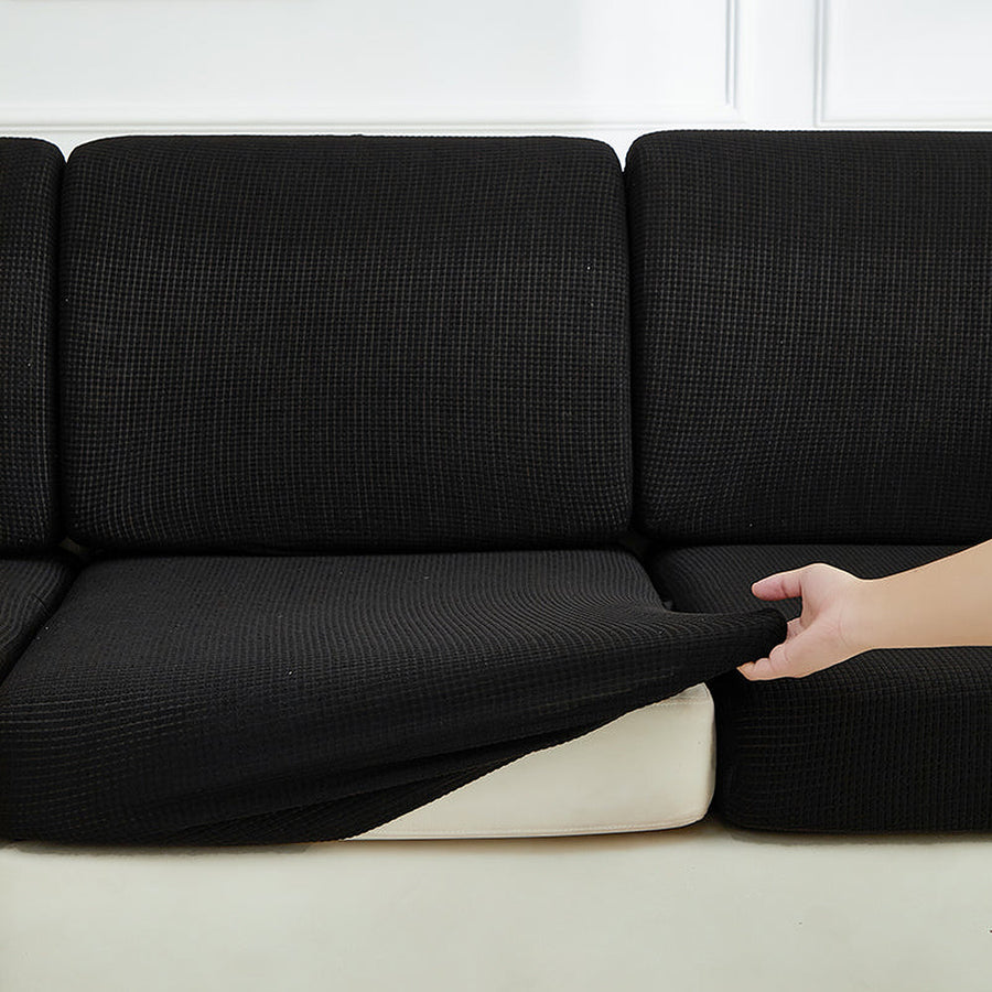 Sofa Cushion Cover – Plain Stretch Sectional – Ink Black