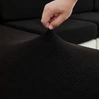 Sofa Cushion Cover – Plain Stretch Sectional – Ink Black