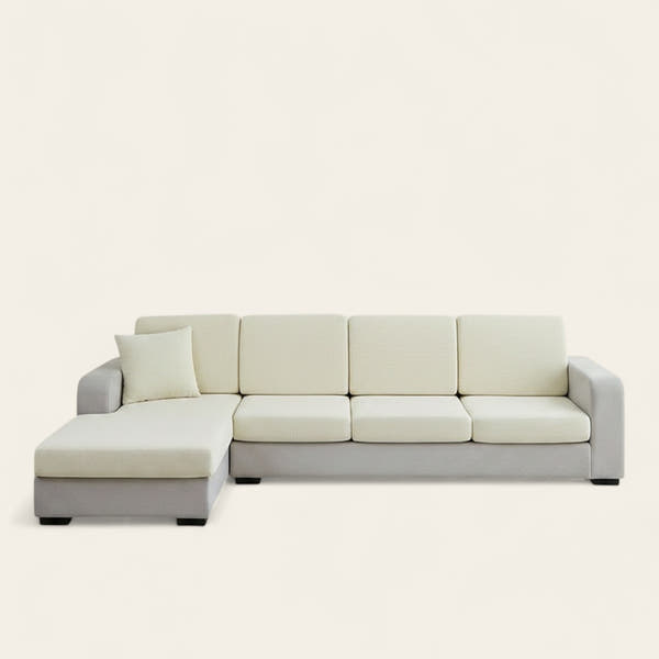 Sofa Cushion Cover – Plain Stretch Sectional – Ivory Cream