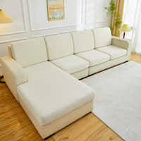Sofa Cushion Cover – Plain Stretch Sectional – Ivory Cream