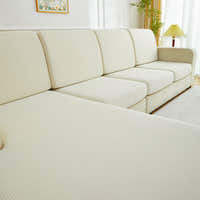 Sofa Cushion Cover – Plain Stretch Sectional – Ivory Cream