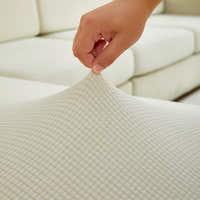 Sofa Cushion Cover – Plain Stretch Sectional – Ivory Cream