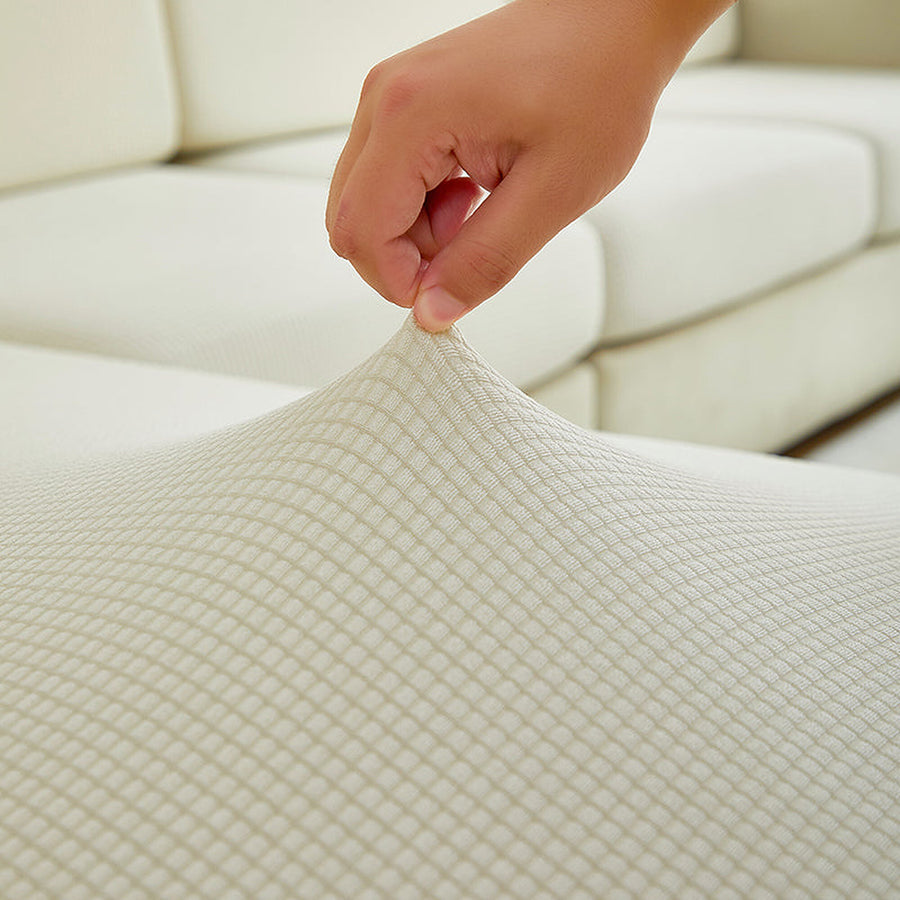 Sofa Cushion Cover – Plain Stretch Sectional – Ivory Cream
