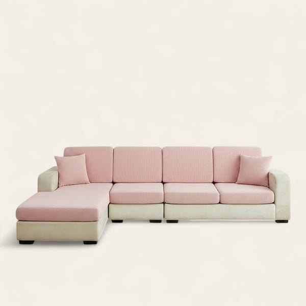 Sofa Cushion Cover – Plain Stretch Sectional – Soft Blush